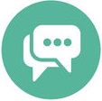 chat flat icon with green background