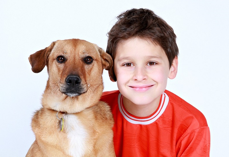 photo of boy with dog